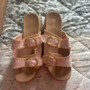 VICI Pink Woven Platform Sandals thumbnail 1