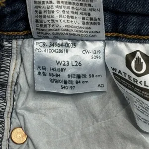 Levi's Premium Wedgie Straight Jeans Womens 23 High Rise Crop Raw Hem Blue 23x26 thumbnail 6