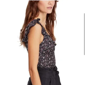 Free People Stay With You Black Floral Top thumbnail 2