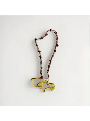The Free People Ariana Ost At The Market Necklace Neon Yellow/Pink NWT thumbnail 3