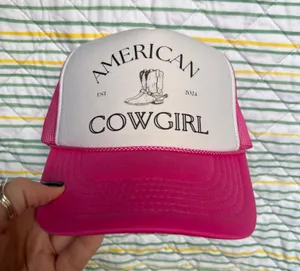 American Cowgirl Trucker Hat Pink thumbnail 1
