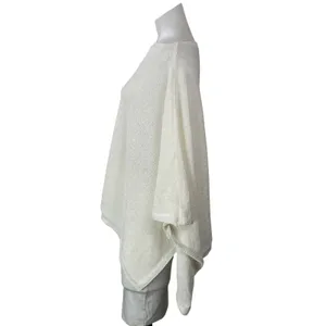 Princess Polly Rouse White Off The Shoulder Knit Flowy Poncho Wrap Cover Up S/M thumbnail 2