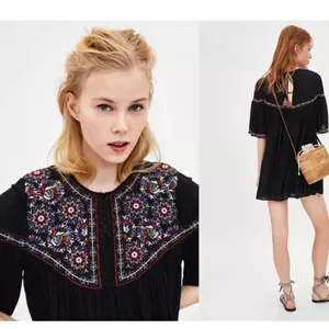 ZARA Plumetis Embroidered Dress Sz M thumbnail 9