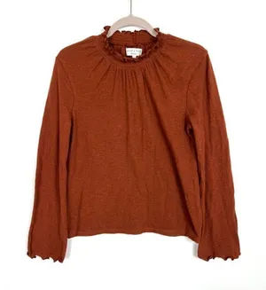 Madewell texture‎ & thread burnt orange top thumbnail 1