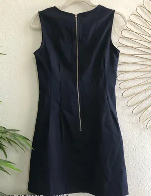 Navy blue aline sleeveless dress thumbnail 2