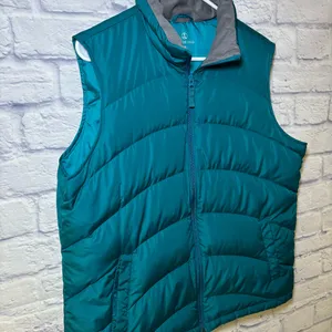 Lands End Turquoise Puffer Vest Down Feather Quilted Zip Up Womens XL 18 Outdoor thumbnail 6