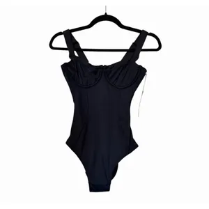 TA3 Lifty One Piece Swimsuit Black Corset Lace Up Sculpting Small NWT thumbnail 4