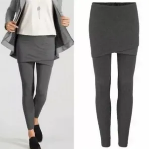 Cabi 5318 M-Leggings Charcoal Gray Skirted Layered Yoga Pants Women Size M thumbnail 2