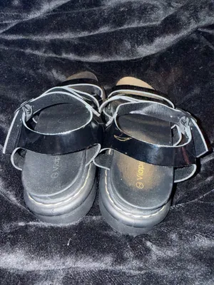 Viapipa Black Patent Strappy Platform Sandals Size 7 thumbnail 3