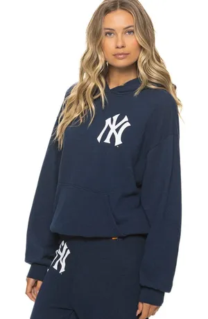 NEW YORK YANKEES x AVIATOR NATION 2026 RELAXED PULLOVER HOODIE NAVY SIZE MED NWT thumbnail 1