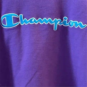 Champion Women's Large‎ Purple Crewneck Sweatshirt Spell Out Logo thumbnail 3