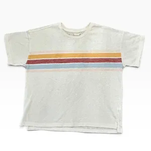 Altar'd State Retro Stripe Short Sleeve Top Cream XL ASKN T265CPK thumbnail 2