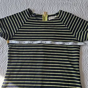 STS Sail To Sable Crew Neck‎ Mini Dress Short Sleeve Navy and Lime Stripped XS thumbnail 3