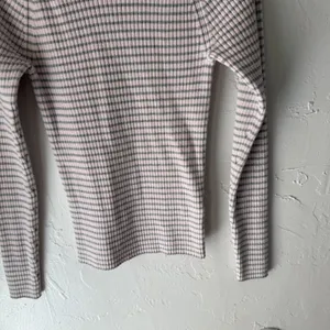 Gap Sweater Y2k‎ Large Pink Gray Striped Stretch Crewneck Long Sleeve Pullover thumbnail 3