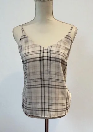 WHITE HOUSE BLACK MARKET WHBM Multicolor Plaid Dress Tank Top Size XXS thumbnail 1