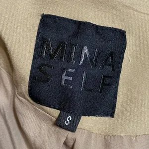 Mina Self Women Khaki Tan Open Front Collarless Blazer Jacket XX005S Size S NWT thumbnail 6