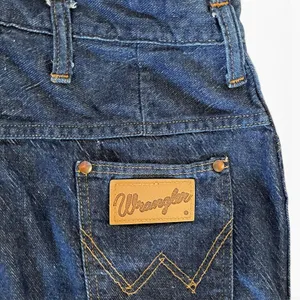 Vintage Wrangler High-Rise Tapered Straight Leg Blue Denim Jeans Made in USA L thumbnail 4