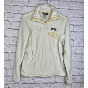 Patagonia Re-Tool Snap-T Fleece Pullover Womens Small White Cream Polartec 25442 thumbnail 3