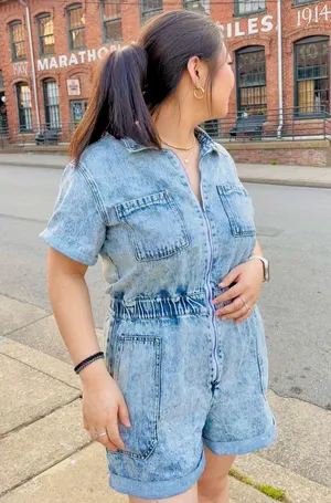 Denim Romper South Boutique thumbnail 1