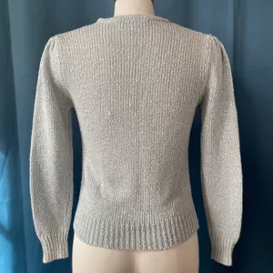 Vintage 80s Puff Sleeve Pearl Sweater thumbnail 3