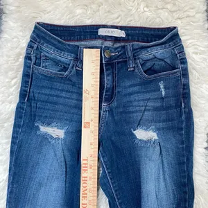 Cello Denim Blue Skinny Jeans Distressed Y2k Grunge Alt Scene Edgy Casual thumbnail 4