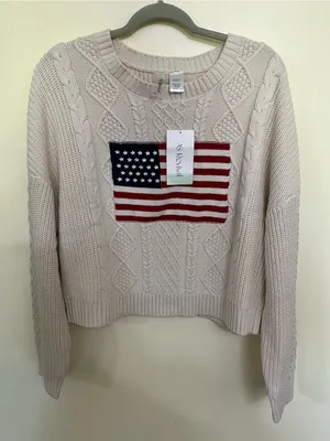 NEW Altar’d State AS Revival American USA Flag Sweater Size XL NWT thumbnail 2