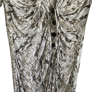 Zara Women‎ Wrap Dress S Reptile Print Surplice Neck High Slits Boho Chic Beachy thumbnail 8