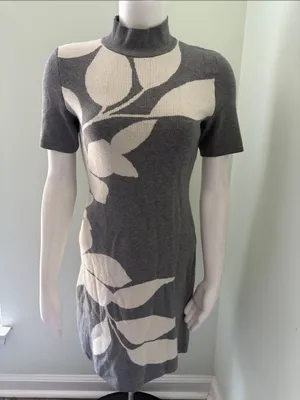 ANTHROPOLOGIE Nina Short-Sleeve Mock Neck Mini Dress XS thumbnail 5