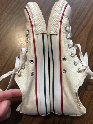 Converse Men 6 Women 8 Classic Low Top Canvas Sneakers Off White thumbnail 6