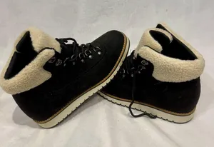 NEW Cliffs by White Mountain Cozy Shearling Lined Black Lace-up Boots Size 10 thumbnail 2