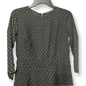 Zara Black Polka Dot Romper 3/4 Sleeve Romper Playsuit Size Small Retro Chic thumbnail 2