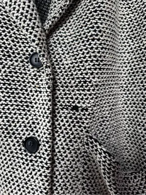 Marine Layer Birdseye‎ Knit Button Front Blazer Black White Size Small thumbnail 2