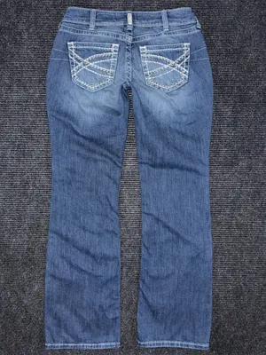 Ariat REAL Mid Rise Stretch Entwined Boot Cut Jeans Sz 28 x 34 LONG 10017510 thumbnail 3