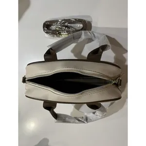 Bowling Bag Women Small Cream Brown New ARM Embossed‎ Crossbody Handbag thumbnail 5