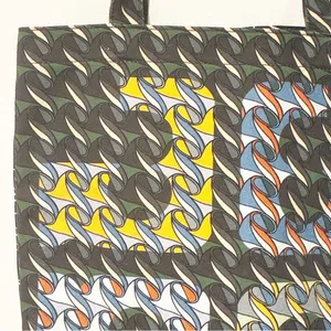 Tory Burch Printed Canvas Tote‎ Black Goose Ribbon Bag Travel thumbnail 2