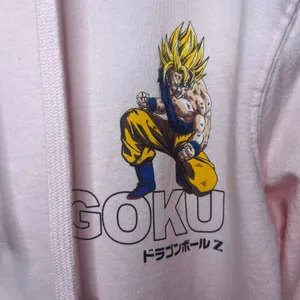 Dragon Ball Z Goku Pink Hoodie Super Saiyan‎ Anime Graphic Pullover Sz Small thumbnail 3