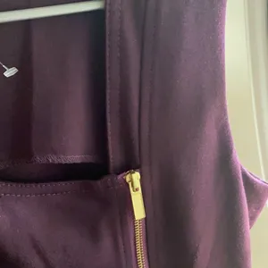 Nina Leonard NWT eggplant zipper‎ dress asymmetric large new plum gold thumbnail 6
