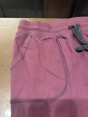 Women’s Burgundy Jogger Pants - Casual Drawstring Sweatpants thumbnail 2