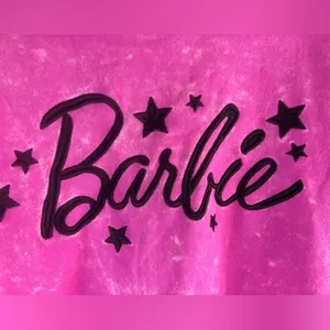 Malibu Barbie XL Pink Sweatshirt with Embroidered Spellout Black Logo thumbnail 5
