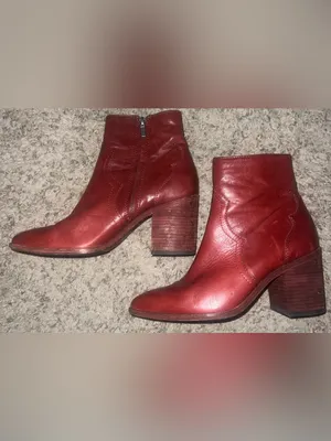 Frye Flynn Inside Zip Short Boots Red Clay Leather Western Festival Boho Size 7 thumbnail 2