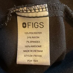 FIGS Technical Collection Black V-Neck Scrub Top XXL FW1100 Short‎ Sleeve thumbnail 7