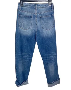New KanCan Signature Baggy Fit Stretch Distressed Cropped Jeans size 26 thumbnail 3