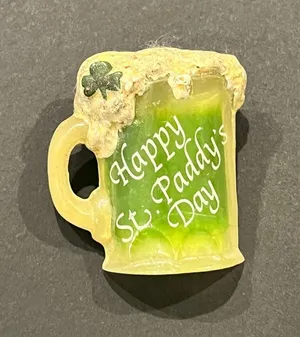 Vintage 80s Happy St. Paddy’s Day Beer Drink Mug Irish Pin Brooch thumbnail 1