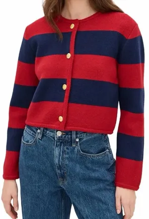 English Factory Striped Knit Cardigan thumbnail 1
