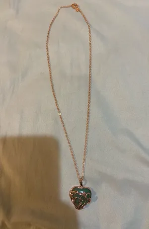 Green Adventurine Heart Rose Gold Necklace thumbnail 1