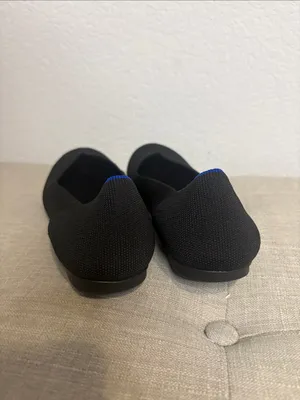 Rothy's Black Knit Slip-On Loafers with Blue Interior Trim 7.5 thumbnail 3