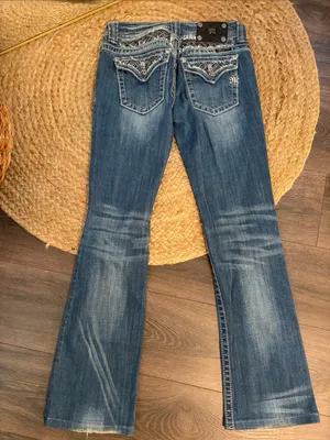 Miss Me Blue Flare Jeans with Faded Wash thumbnail 4