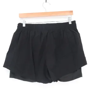 Womens Black 2-in-1 Running Shorts Built-in Liner Zip Pockets Size 8-10 Active thumbnail 4