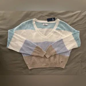 Hollister Striped V Neck Sweater thumbnail 6