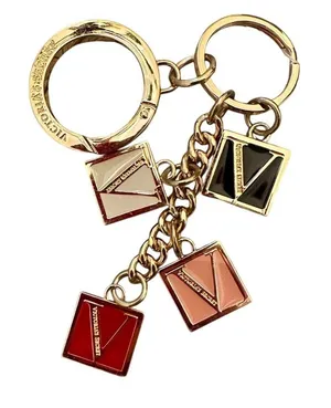 Victoria's Secret V Monogram Dice Logo Bag Charm Key Chain thumbnail 1